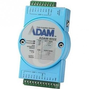 Модуль Ethernet ADVANTECH с 6 аналоговыми входами и 2 аналоговыми выходами ADAM-6022-A1E