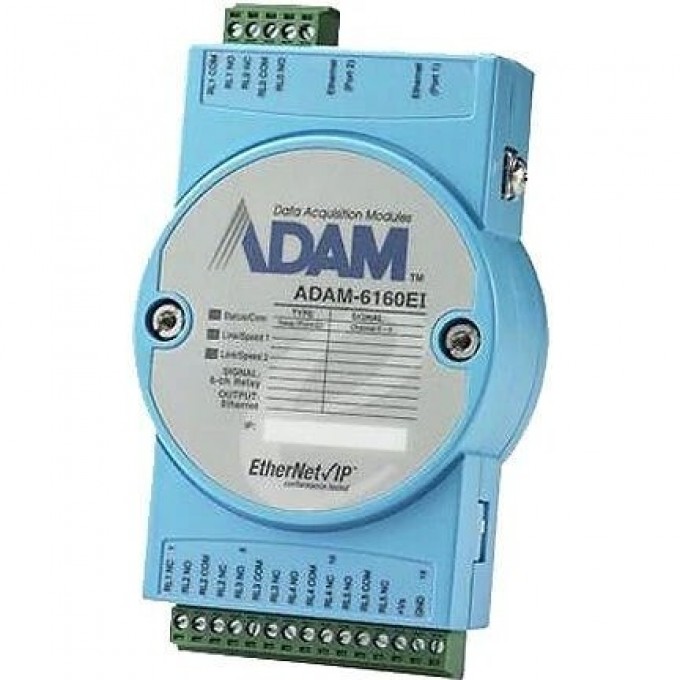 Модуль ввода-вывода ADVANTECH с 6 релейными выходами и 2 Ethernet портами ADAM-6160EI-AE