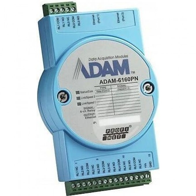 Модуль ввода-вывода ADVANTECH ADAM-6160PN с 6 дискретными выходами и поддержкой PROFINET I/O ADAM-6160PN-AE
