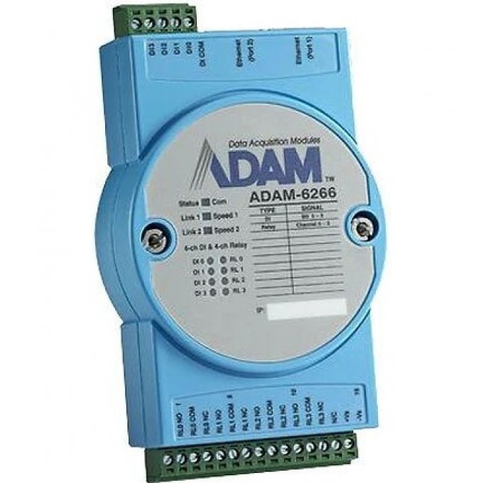 Модуль дискретного ввода-вывода ADVANTECH с 4 DI и 4 DO реле Modbus TCP ADAM-6266-B