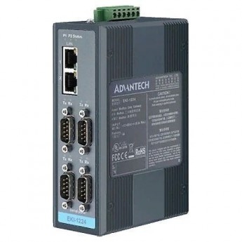 Шлюз данных ADVANTECH EKI с 4 COM-портами RS-232/422/485 и 2 Ethernet портами EKI-1224I-BE