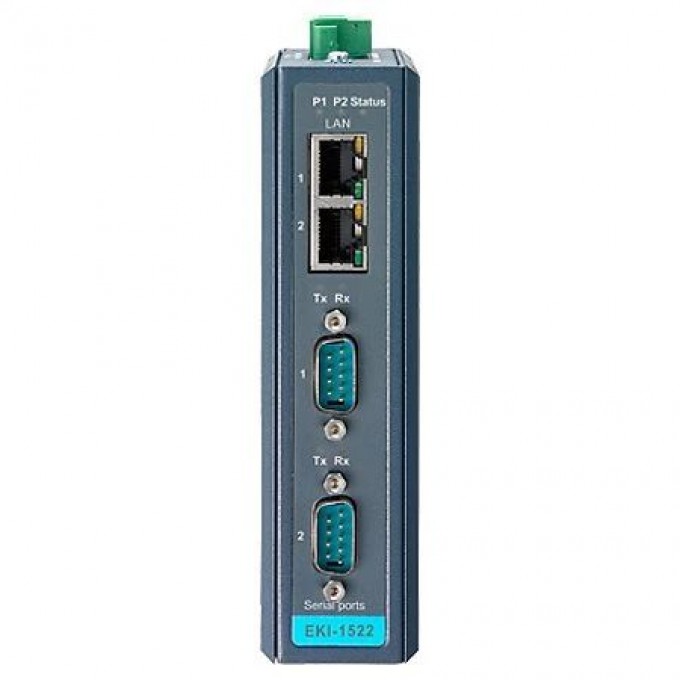 Преобразователь Ethernet ADVANTECH EKI Серия с 2 портами RS-232/422/485 и 2 Ethernet портами EKI-1522CI-BE