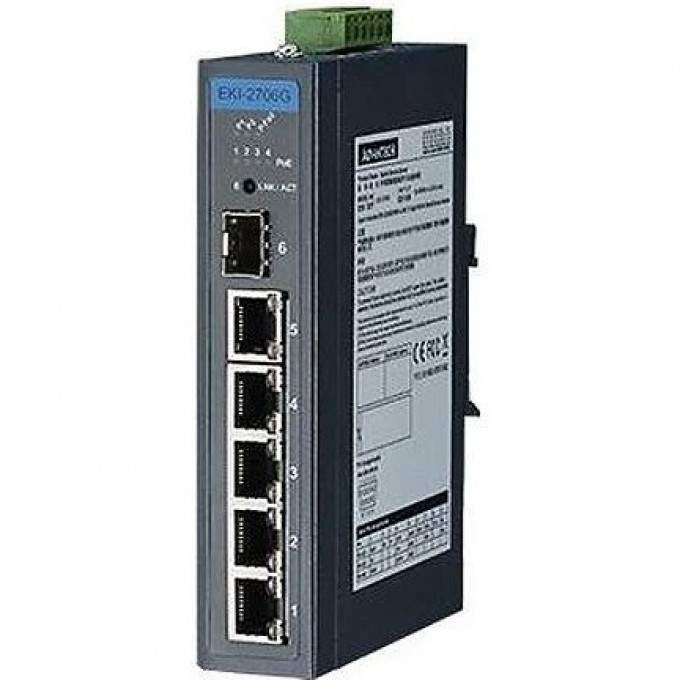 PoE-коммутатор ADVANTECH EKI Серия с 5x RJ-45 и 1x SFP Gigabit Ethernet портами EKI-2706G-1GFP-AE