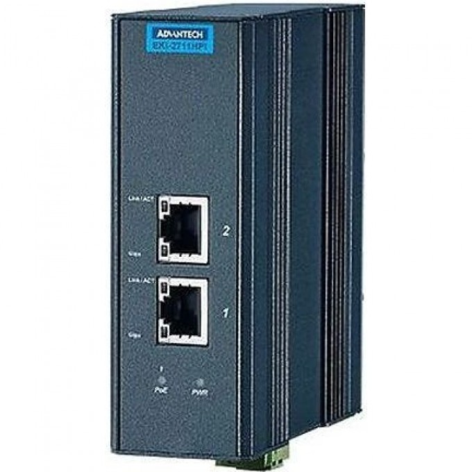 Медиаконвертер Ethernet ADVANTECH EKI Серия с 2 портами 10/100/1000 Мбит/с и 1 портом PoE+ EKI-2711HPI-AE