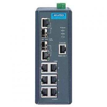 Управляемый коммутатор Ethernet ADVANTECH EKI с 8 портами EKI-2748FI-AE