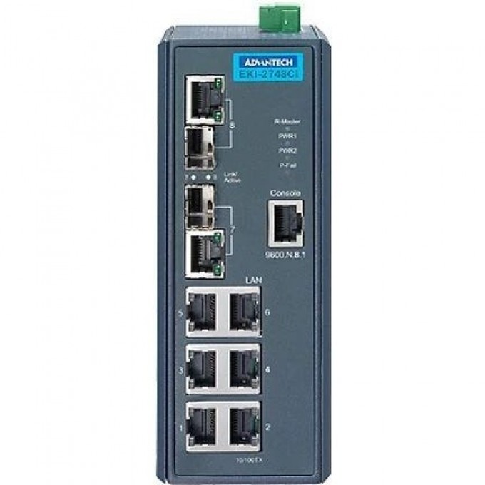 Управляемый коммутатор Ethernet ADVANTECH EKI с 8 портами EKI-2748FI-AE