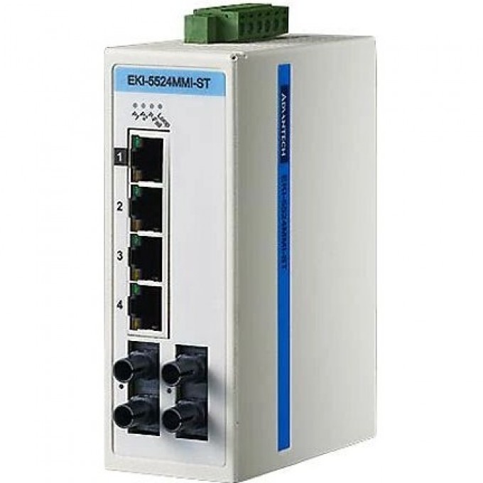 Управляемый коммутатор ADVANTECH ProView 6 портов 10/100 Мбит/с Multi-mode на DIN-рейку EKI-5524MMI-AE