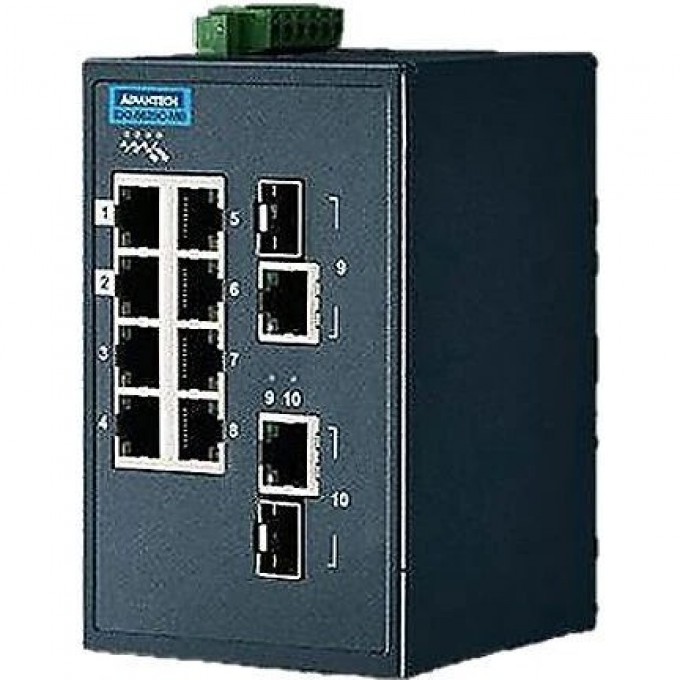 Управляемый коммутатор Ethernet ADVANTECH EKI Серия EKI-5629C с 8 портами 10/100 Мбит/с и 2 портами 10/100/1000 Мбит/с EKI-5629C-MB-AE