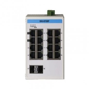 Промышленный коммутатор ADVANTECH EKI-5726F ProView неуправляемый 16xRJ45 2xSFP IP30 EKI-5726F-AE