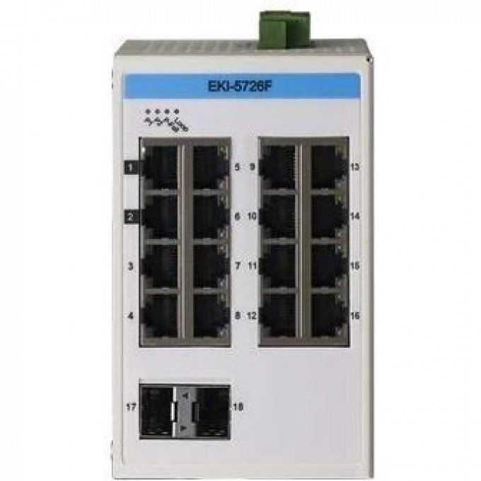 Промышленный коммутатор ADVANTECH EKI-5726F ProView неуправляемый 16xRJ45 2xSFP IP30 EKI-5726F-AE