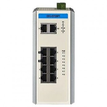 PoE-коммутатор ADVANTECH Серия EKI неуправляемый 8xRJ-45 2xSFP IP30 EKI-5729PI-AE