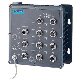Управляемый коммутатор Ethernet ADVANTECH Серия EKI 8 портов 10/100 Мбит/с M12 IP67 EKI-6558TI-AE