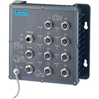Управляемый коммутатор Ethernet ADVANTECH Серия EKI 8 портов 10/100 Мбит/с M12 IP67 EKI-6558TI-AE