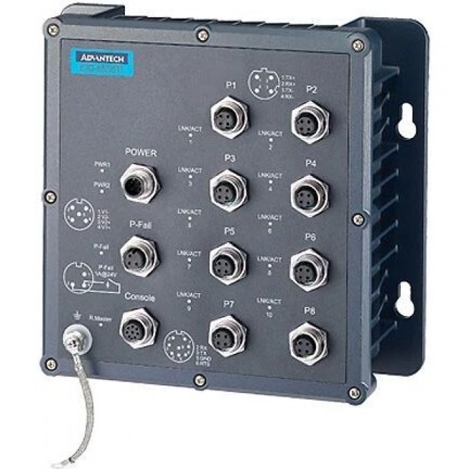 Управляемый коммутатор Ethernet ADVANTECH Серия EKI 8 портов 10/100 Мбит/с M12 IP67 EKI-6558TI-AE