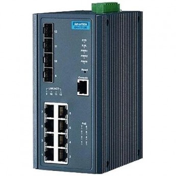 Управляемый коммутатор Ethernet ADVANTECH Серия EKI 12 портов EKI-7712E-4FPI-AE