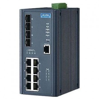 Управляемый PoE-коммутатор ADVANTECH EKI Серия 8 портов PoE+ 4 SFP Gigabit Ethernet EKI-7712G-4FP-AE