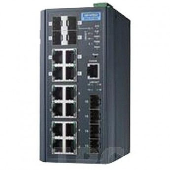 Управляемый коммутатор Ethernet ADVANTECH EKI Серия 12 портов 10/100/1000M + 4 SFP EKI-7716G-4F4CI-AE