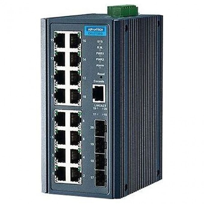 Управляемый коммутатор Ethernet ADVANTECH EKI Серия с 16 портами 10/100/1000 Мбит/с и 4 SFP портами EKI-7720G-4F-AE
