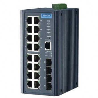 Управляемый коммутатор Ethernet ADVANTECH серии EKI 20 портов PoE+ EKI-7720G-4FPI-AE